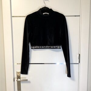 Alexander Wang Cropped Velvet Top